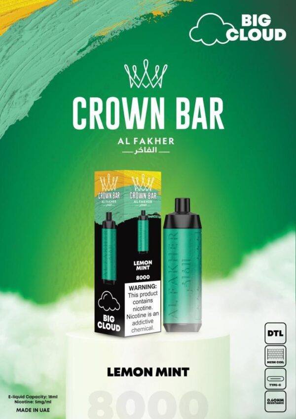 Crown Bar Al Fahker Pro dual mode 8000 Puffs Disposable Vape in Dubai