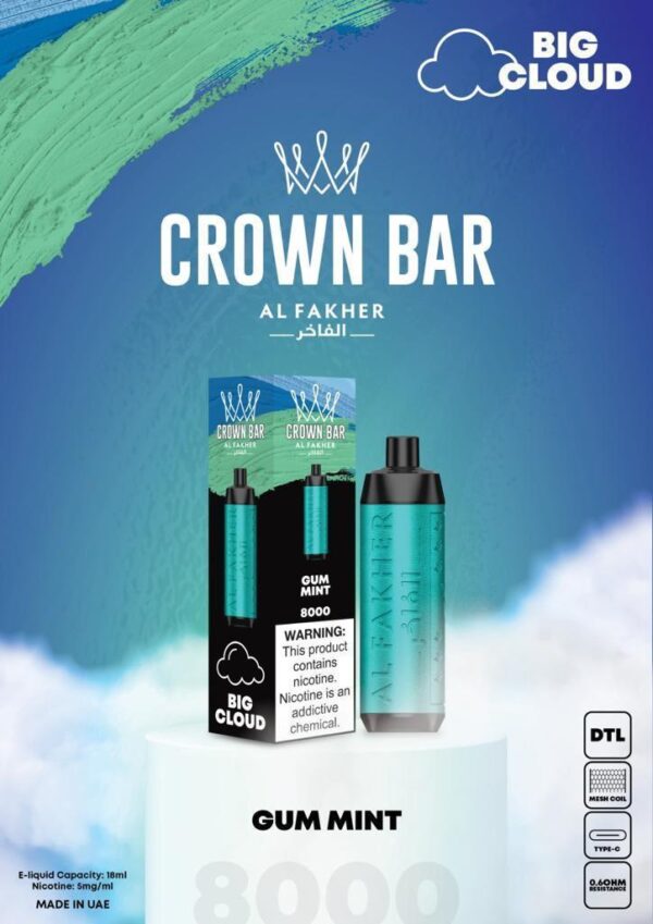 Crown Bar Al Fahker Pro dual mode 8000 Puffs Disposable Vape in Dubai