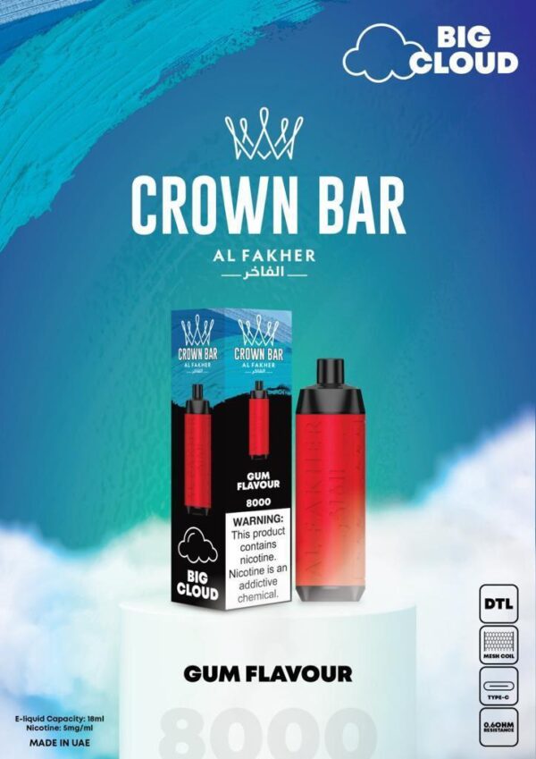 Crown Bar Al Fahker Pro dual mode 8000 Puffs Disposable Vape in Dubai