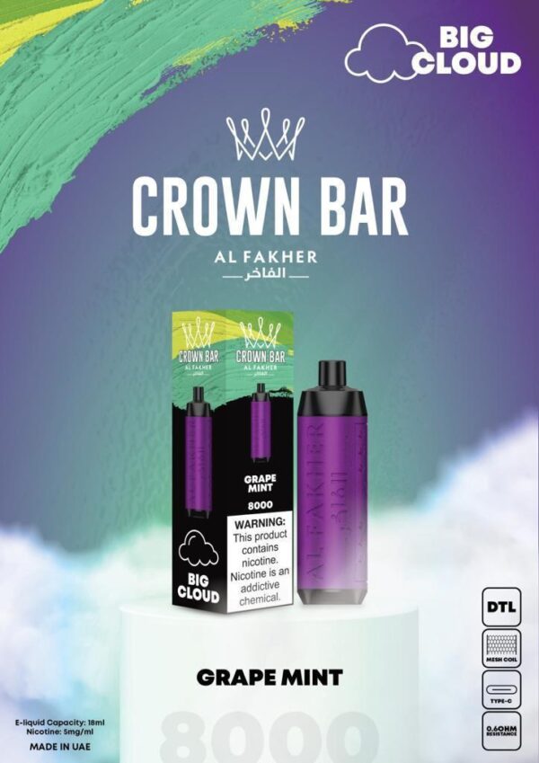 Crown Bar Al Fahker Pro dual mode 8000 Puffs Disposable Vape in Dubai