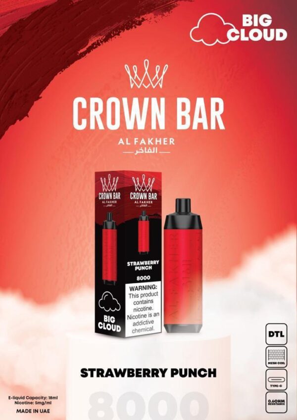 Crown Bar Al Fahker Pro dual mode 8000 Puffs Disposable Vape in Dubai