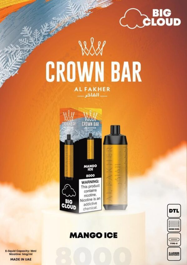 Crown Bar Al Fahker Pro dual mode 8000 Puffs Disposable Vape in Dubai