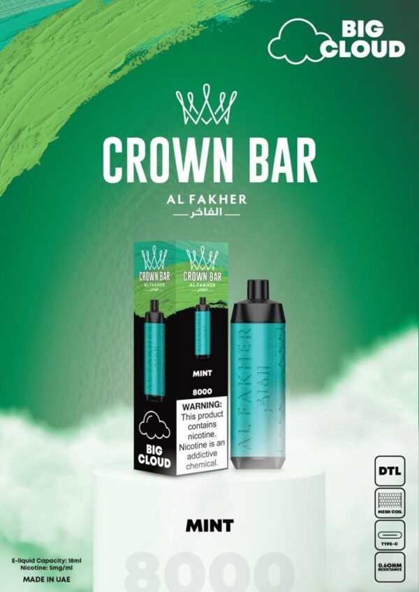 Crown Bar Al Fahker Pro dual mode 8000 Puffs Disposable Vape in Dubai