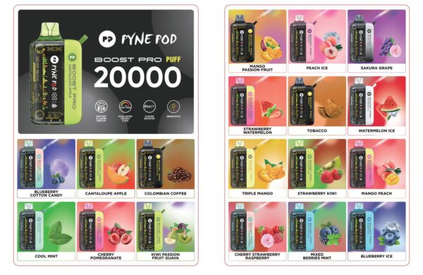 PYNE POD Boost Pro 20000 Puffs 50MG Disposable Vape in Dubai