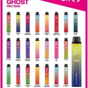 VAPES BARS Ghost Pro 3500 Puffs (0%) Zero Nicotine Disposable Vape in Dubai