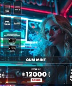 CROWN BAR AL FAKHER 12000 PUFFS 50MG Integrated Hookah Sound Wave Disposable Vape in Dubai