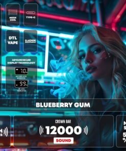 CROWN BAR AL FAKHER 12000 PUFFS 50MG Integrated Hookah Sound Wave Disposable Vape in Dubai