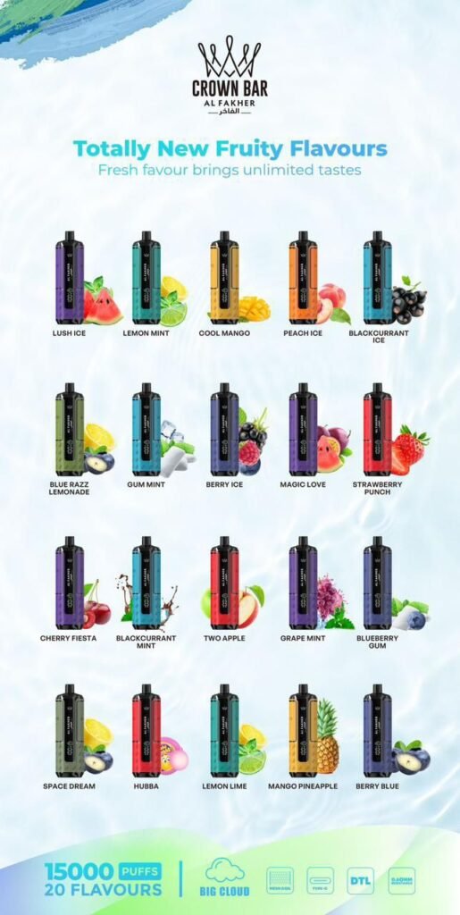 Al Fakher Crown Bar 15000 Puffs Hypermax Disposable Vape In UAE