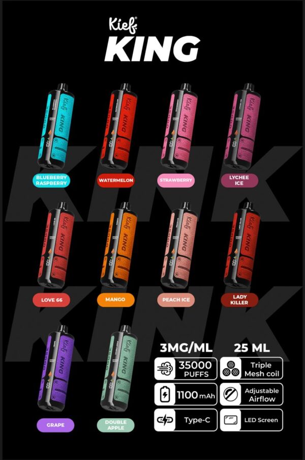 Kief King 35000 Puffs Disposable Vape 3mg In UAE