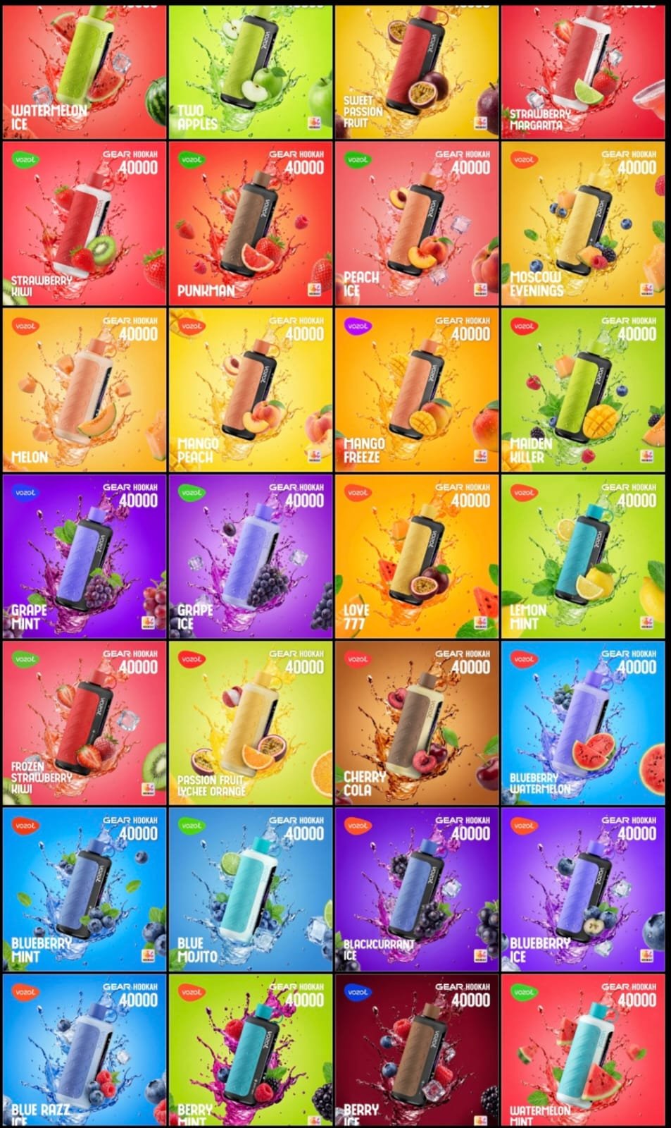 VOZOL Gear Hookah 40000 Puffs Disposable Vape 5mg in the UAE