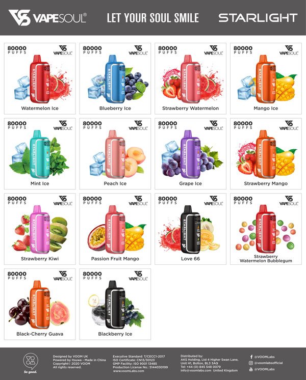 VapeSoul Starlight 80000 Puffs 20mg Disposable Vape in Dubai