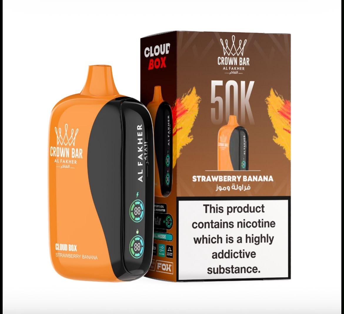 Al Fakher 50000 Puffs Cloud Box – Crown Bar 6MG Disposable Vape in Dubai