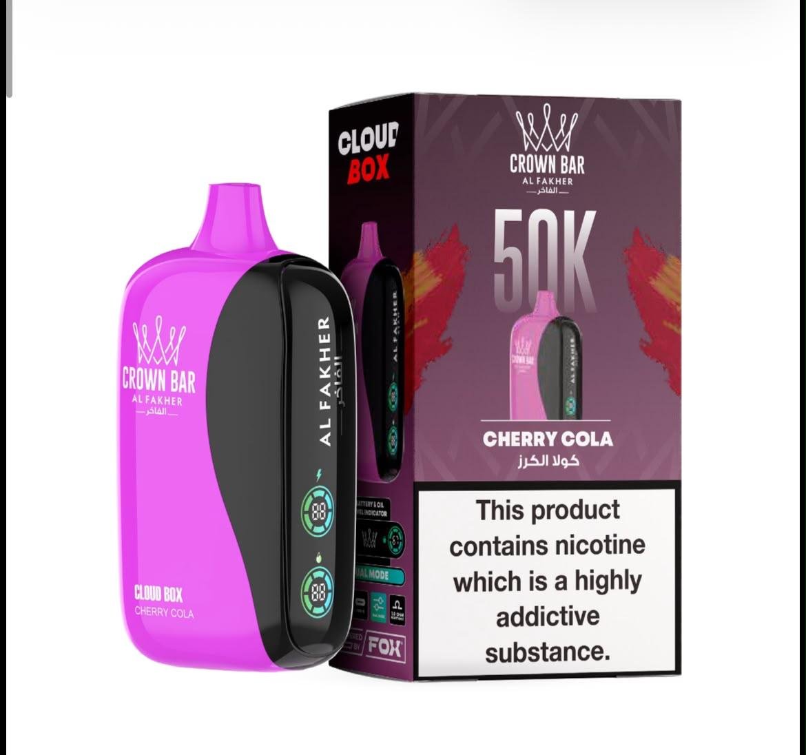 Al Fakher 50000 Puffs Cloud Box – Crown Bar 6MG Disposable Vape in Dubai