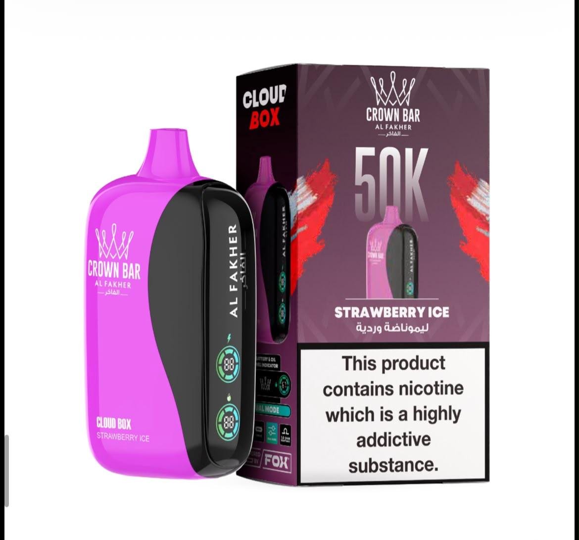 Al Fakher 50000 Puffs Cloud Box – Crown Bar 6MG Disposable Vape in Dubai