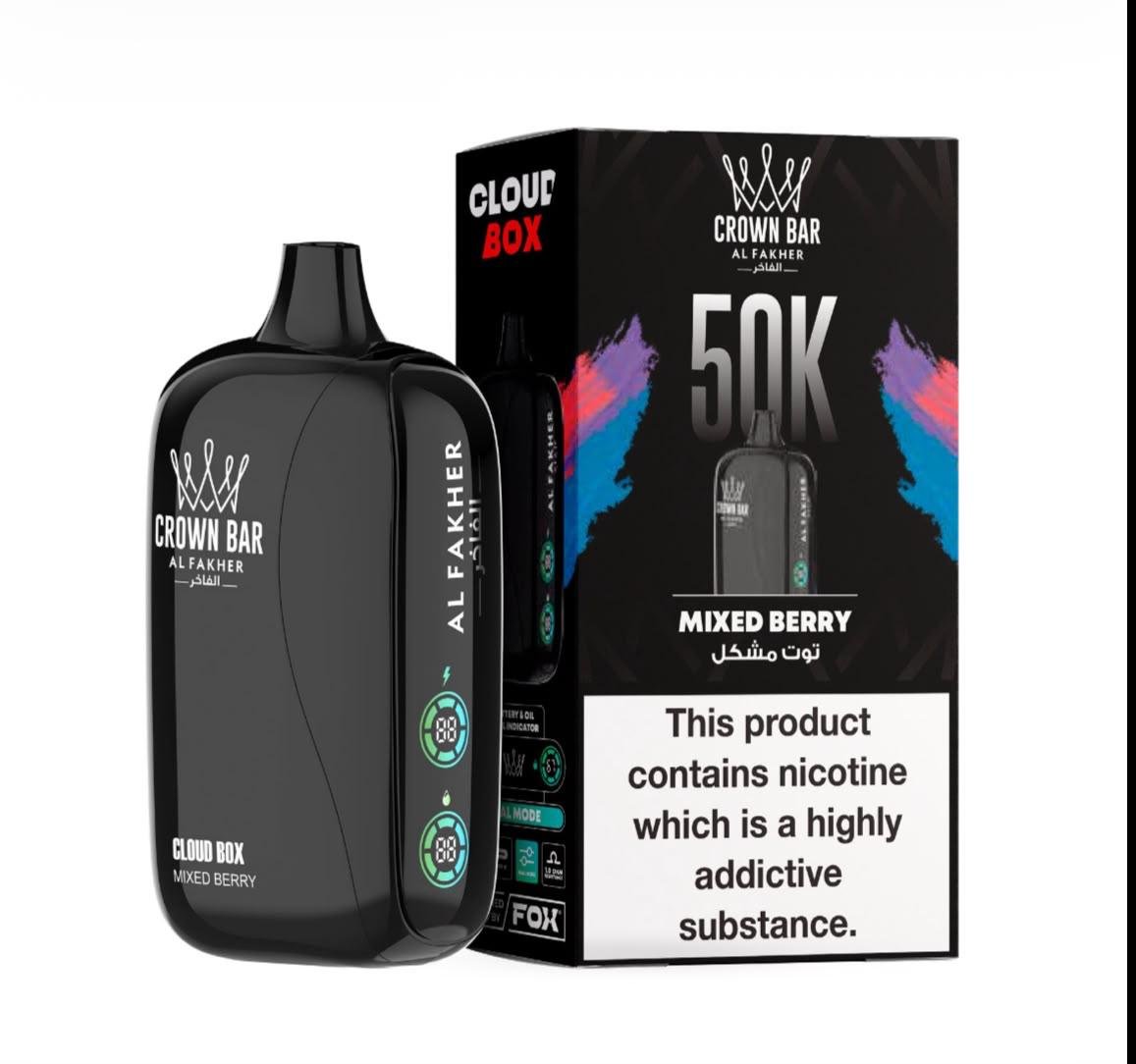 Al Fakher 50000 Puffs Cloud Box – Crown Bar 6MG Disposable Vape in Dubai