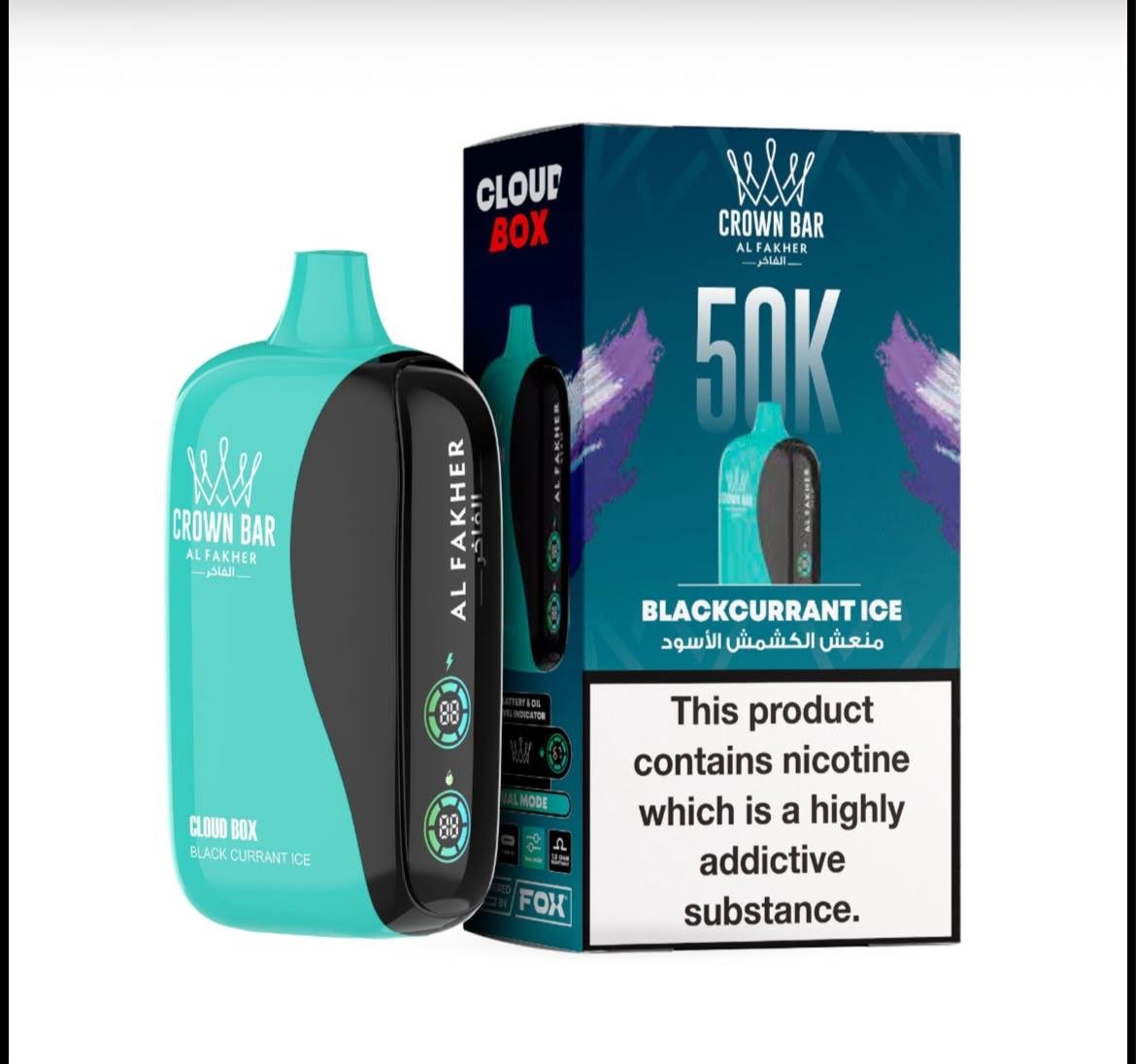 Al Fakher 50000 Puffs Cloud Box – Crown Bar 6MG Disposable Vape in Dubai