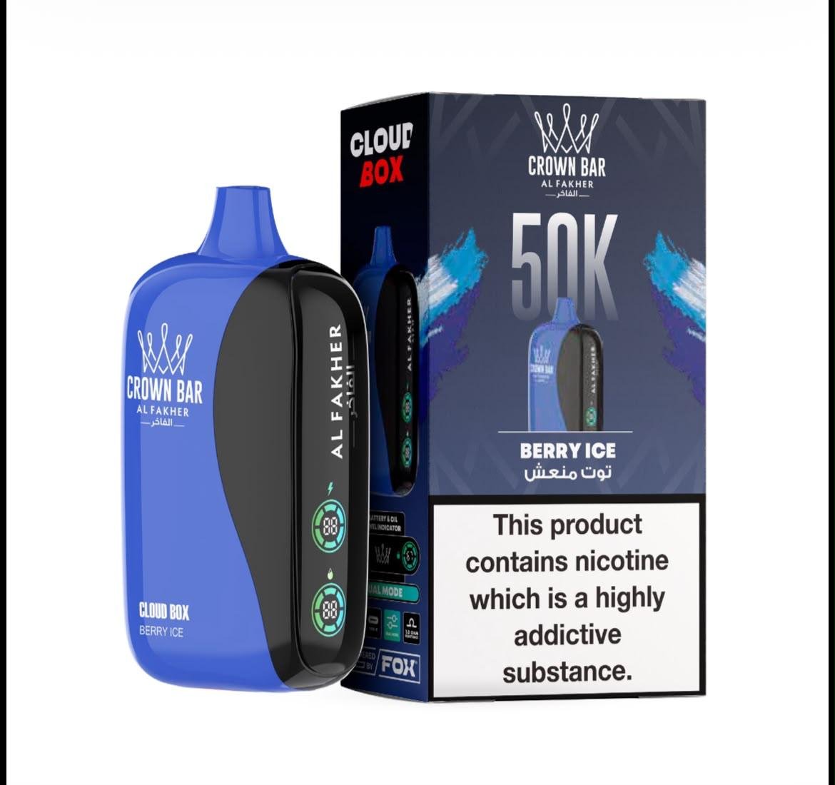 Al Fakher 50000 Puffs Cloud Box – Crown Bar 6MG Disposable Vape in Dubai