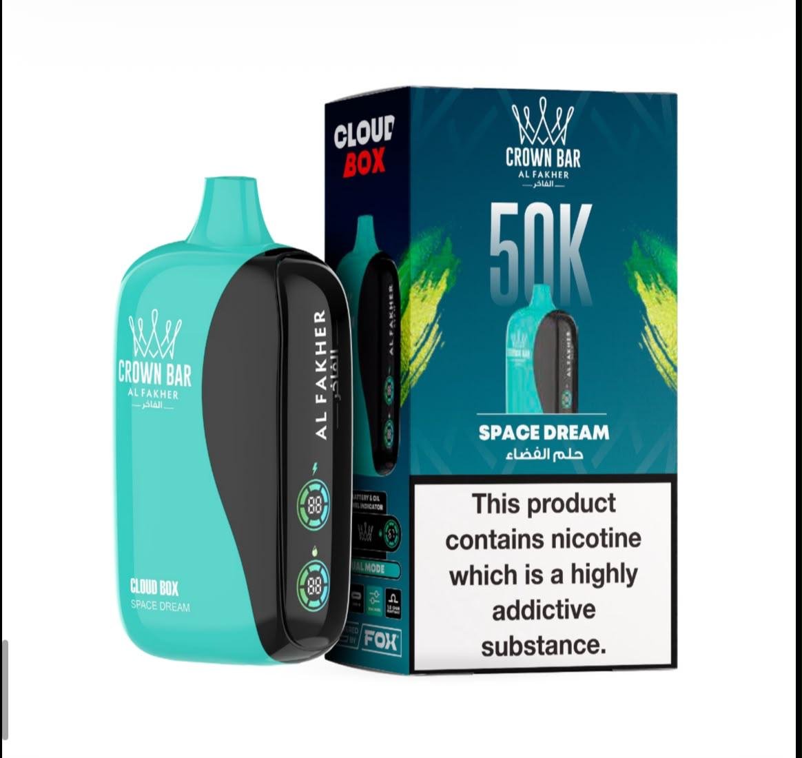 Al Fakher 50000 Puffs Cloud Box – Crown Bar 6MG Disposable Vape in Dubai