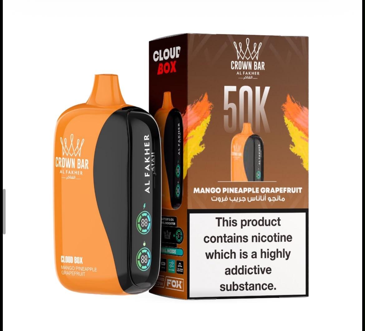 Al Fakher 50000 Puffs Cloud Box – Crown Bar 6MG Disposable Vape in Dubai