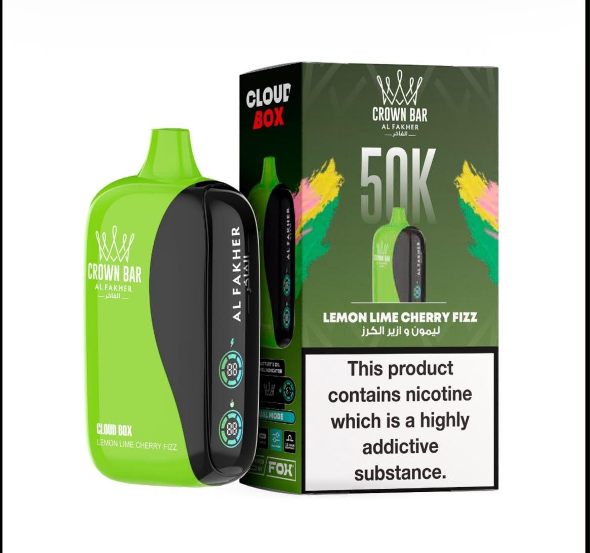 Al Fakher 50000 Puffs Cloud Box – Crown Bar 6MG Disposable Vape in Dubai