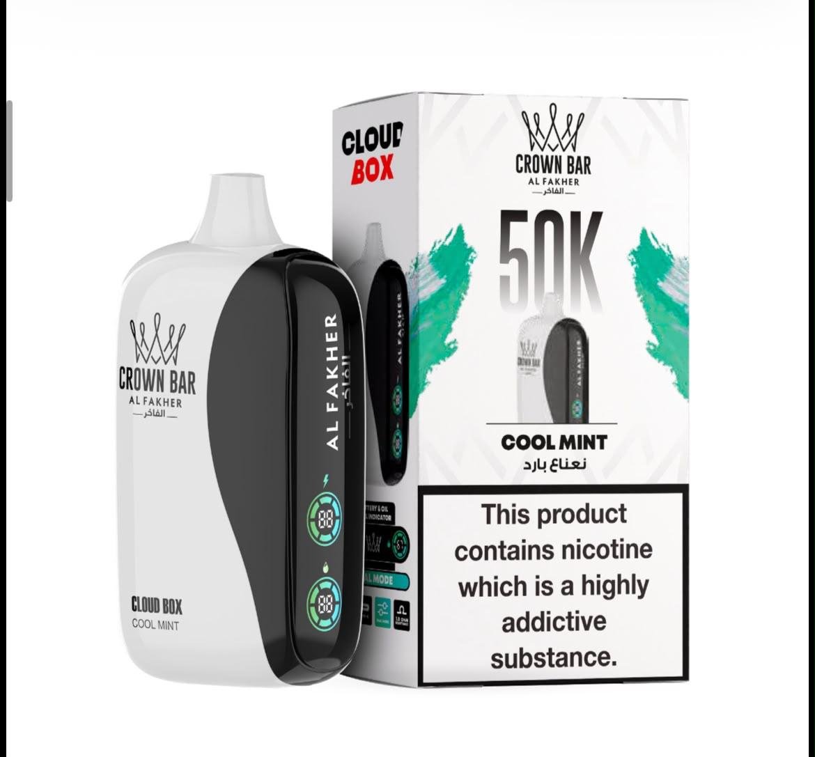 Al Fakher 50000 Puffs Cloud Box – Crown Bar 6MG Disposable Vape in Dubai