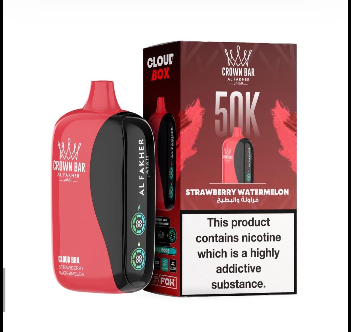 Al Fakher 50000 Puffs Cloud Box – Crown Bar 6MG Disposable Vape in Dubai