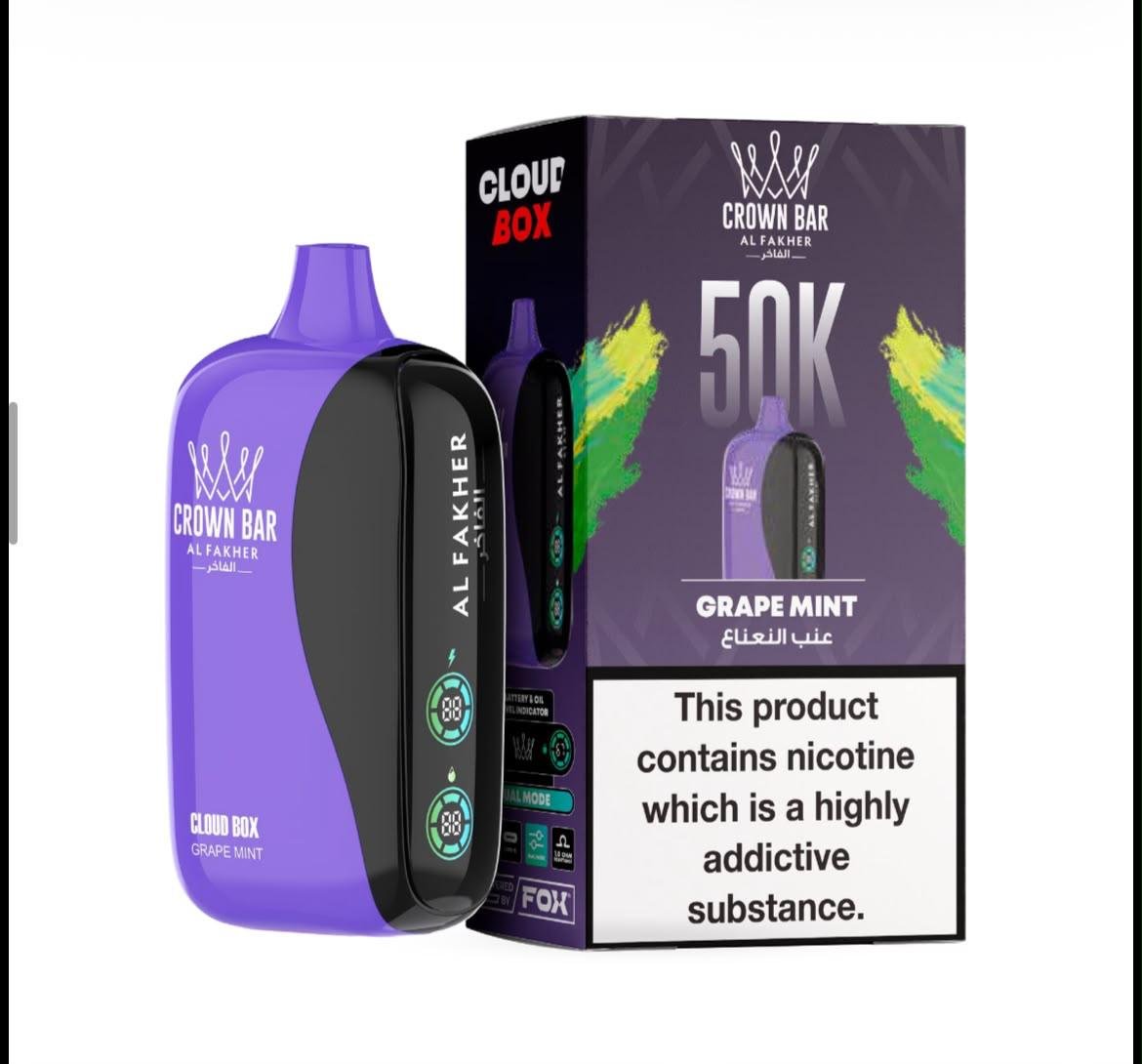 Al Fakher 50000 Puffs Cloud Box – Crown Bar 6MG Disposable Vape in Dubai
