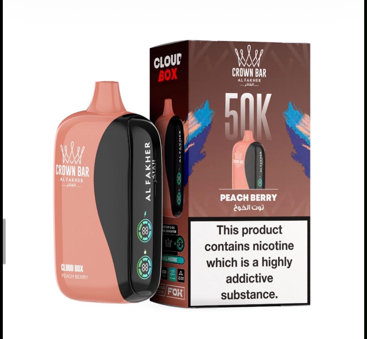 Al Fakher 50000 Puffs Cloud Box – Crown Bar 6MG Disposable Vape in Dubai