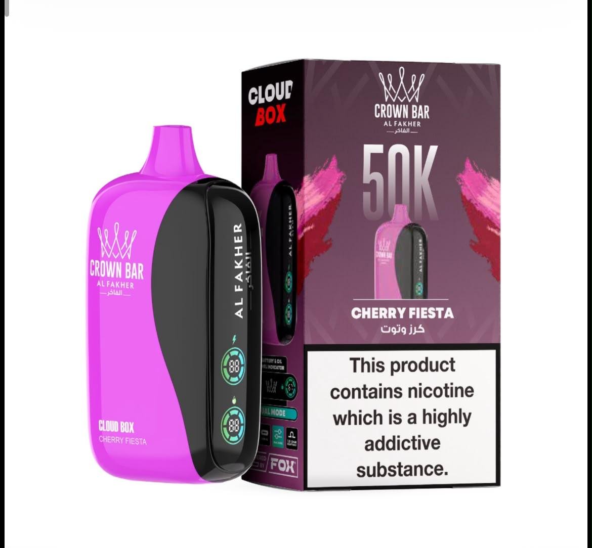 Al Fakher 50000 Puffs Cloud Box – Crown Bar 6MG Disposable Vape in Dubai