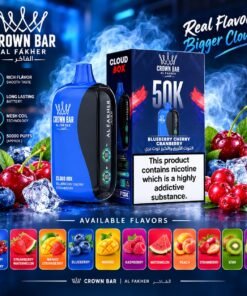 Al Fakher 50000 Puffs Cloud Box – Crown Bar 6MG Disposable Vape in Dubai