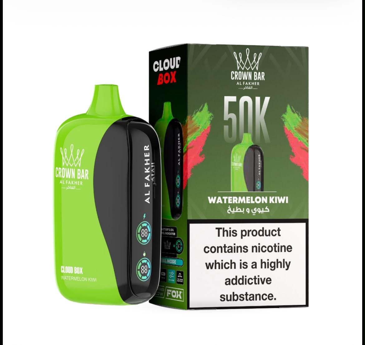 Al Fakher 50000 Puffs Cloud Box – Crown Bar 6MG Disposable Vape in Dubai
