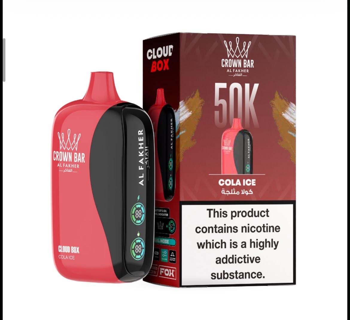 Al Fakher 50000 Puffs Cloud Box – Crown Bar 6MG Disposable Vape in Dubai