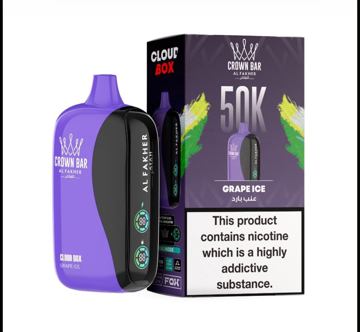 Al Fakher 50000 Puffs Cloud Box – Crown Bar 6MG Disposable Vape in Dubai